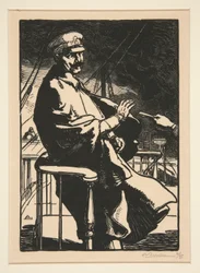Kejser Wilhelm på sin yacht, fra Krigen i 1914, første serie, nr. 18