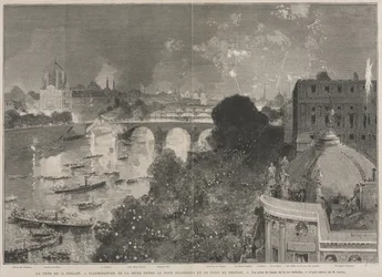 Festen den 14. juli, illumination af Place de la République (efter H. Scott)
