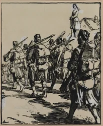 Battle of the Borders: gruppe af britiske soldater, 1914.