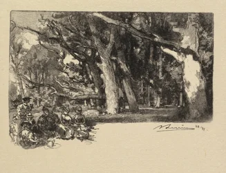 Fontainebleau Skov: Middag under træerne La Forêt de Fontainebleau: Midi sous bois, 1890.