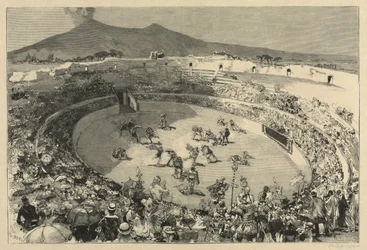 Italien. Festivalen i Pompei, Gladiatorernes cirkus, 1884.