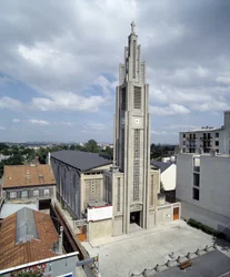Oversigt over kirken Notre Dame de Le Raincy (Seine saint Denis) 1923 (foto)