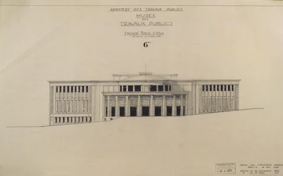 Projekt for Musee des Travaux Publiques, Facade, Place d