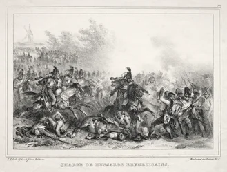 Album for 1833: Charge of Republican Husars, 1832.
