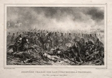 Sidste angreb af Red Lancers ved Waterloo.
