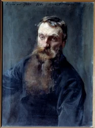 Portræt af billedhuggeren Auguste Rodin (1840-1917) Maleri af John Singer Sargent (1856-1925) 1800-tallets Paris, Musee Rodin