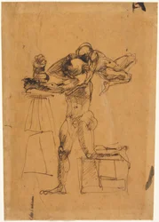 The Genius of the Sculptor, ca. 1880-83 (pen og brunt blæk)