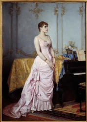 Portræt af sangerinden Rose Caron (1857-1930). Maleri af Auguste Toulmouche (1829-1890)