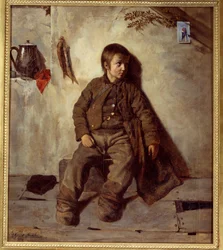 Et savoyard skorstensmaleri af Auguste de Chatillon (1813-1881)