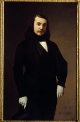 Portræt af Theophile Gautier (1811-1872) digter, romanforfatter og kritiker, maleri af Auguste de Chatillon (1813-1881) 1839 Søn. 1,3x0,84 m Paris, musee Carnavalet - Portræt af Theophile Gautier (1811-1872), digter, romanforfatter og litteraturkritiker. M