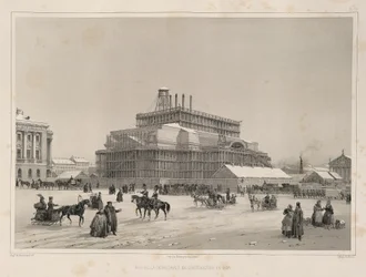 Byggearbejde ca 1838 Fra: Opførelsen af Saint Isaacs Cathedral, 1845