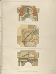 Detalje af klokketårnskonstruktionen Fra: The Construction of the Saint Isaacs Cathedral, 1845