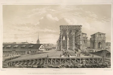 Den første kolonne om konstruktionen Fra: The Construction of the Saint Isaacs Cathedral, 1845