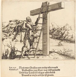 Kristus stiger op på korset med synd, død og djævelen, 1547.