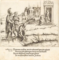 Naaman er helbredt for spedalskhed, 1547.