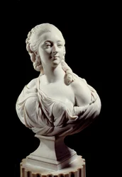 Buste af Jeanne Becu, grevinde (eller madame) af Barry (1743-1793). Skulptur af Augustin Pajou (1730-1809)