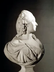 Portræt af Jeanne Becu, grevinde (eller madame) du Barry (1743-1793) Marmorskulptur af Augustin Pajou (1730-1809) Paris, Musee du Louvre - Madame du Barry (født Marie Jeanne Becu