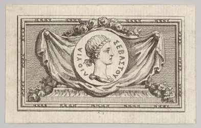Medalje med Portrait of Livy i den 5. bog, fra Tibère ou les six premiers ..., udgivet i 1768.