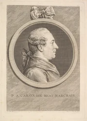 Portræt af P.A. Caron de Beaumarchais, 1773.