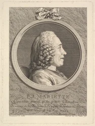 Portræt af Pierre-Jean Mariette, 1765.