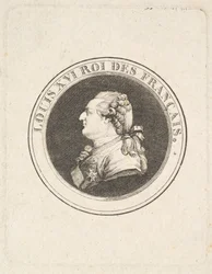 Tryk af en portrætmedalje af Ludvig XVI, muligvis 1789-90.