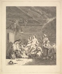 Vignette af første bind, side 165: Brug af russerne efter ægteskabet og før brylluppet..., 1767.