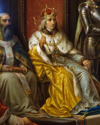 Frederik III, der bliver presset til at marchere mod tyrkere af Trieste-digteren Raffaele Zovenzoni, detaljeret, af Augusto Tominz (1818-1883)
