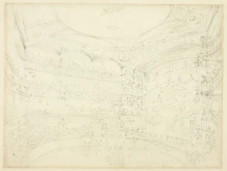 Studie for Royal Circus, fra Microcosm of London