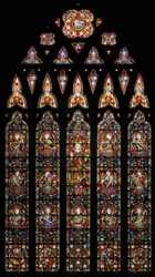 Kristus omgivet af engle, 1850 (farvet glas)