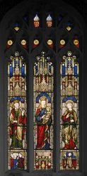 Edward The Confessor, Virgin & Child, og St. John The Evangelist, 1846 (farvet glas)