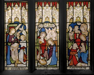 Begivenheder fra Kristi liv og Jomfru Maria, detalje, 1851 (farvet glas)
