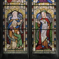 Hannah med den unge Samuel og Dorcas, 1852 (farvet glas)