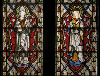 St. John of Beverley & St. Elizabeth af Ungarn, detalje, 1849 (farvet glas)