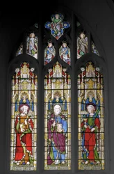 Sankt Peter, Sankt Jakob den Store og Sankt Johannes Evangelisten, 1851 (farvet glas)