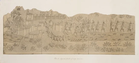 Belejring og plyndring af en by (Kouyunjik), fra Monuments of Nineveh, pub. 1849