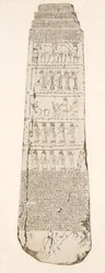 Tredje side af obelisken, illustration fra Monuments of Nineveh, 1858