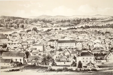 Brisbane, fra The History of Australasia af David Blair, McGrady, Thomson og Niven, 1879