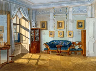 Biedermeier-stil, ca 1830, akvarel, Østrig