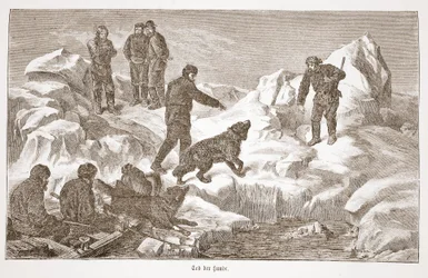 Jagt med hunde, 1876