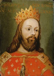 Rudolf I (1218-91) ukronet hellig romersk kejser, grundlægger af det habsburgske dynasti (panel)