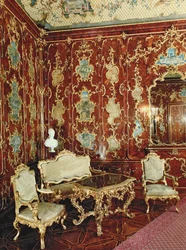 Millionrummet, paneleret med figentræ indlagt med persiske miniaturer og dekoreret med forgyldte ornamenter, Schönbrunn Slot, Wien