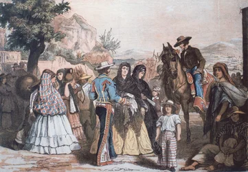 Traditionelle mexicanske kostumer fra midten af det nittende århundrede