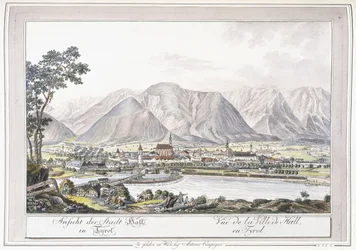 Udsigt over Hall i Tirol, 1779-1792