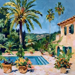 Villa ved poolen ved Middelhavet