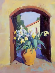 Blomster i det solrige vindue