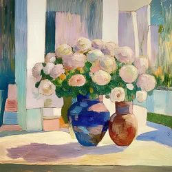 Farverige blomstervaser