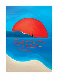 Fyrtårn med rød sol
