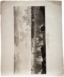 New York Harbour, fra Brooklyn til Long Island, fra et atlas over USA, 1824 (akvatint)