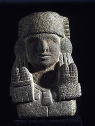 Aztec Art: repræsentation af Chicomecoatl (kaldet ausi Xilonen), gudinde for pigen og frugtbarheden. Nationalmuseet for antropologi, Mexico