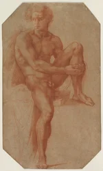 Siddende nøgen mand, ca. 1516-1520.